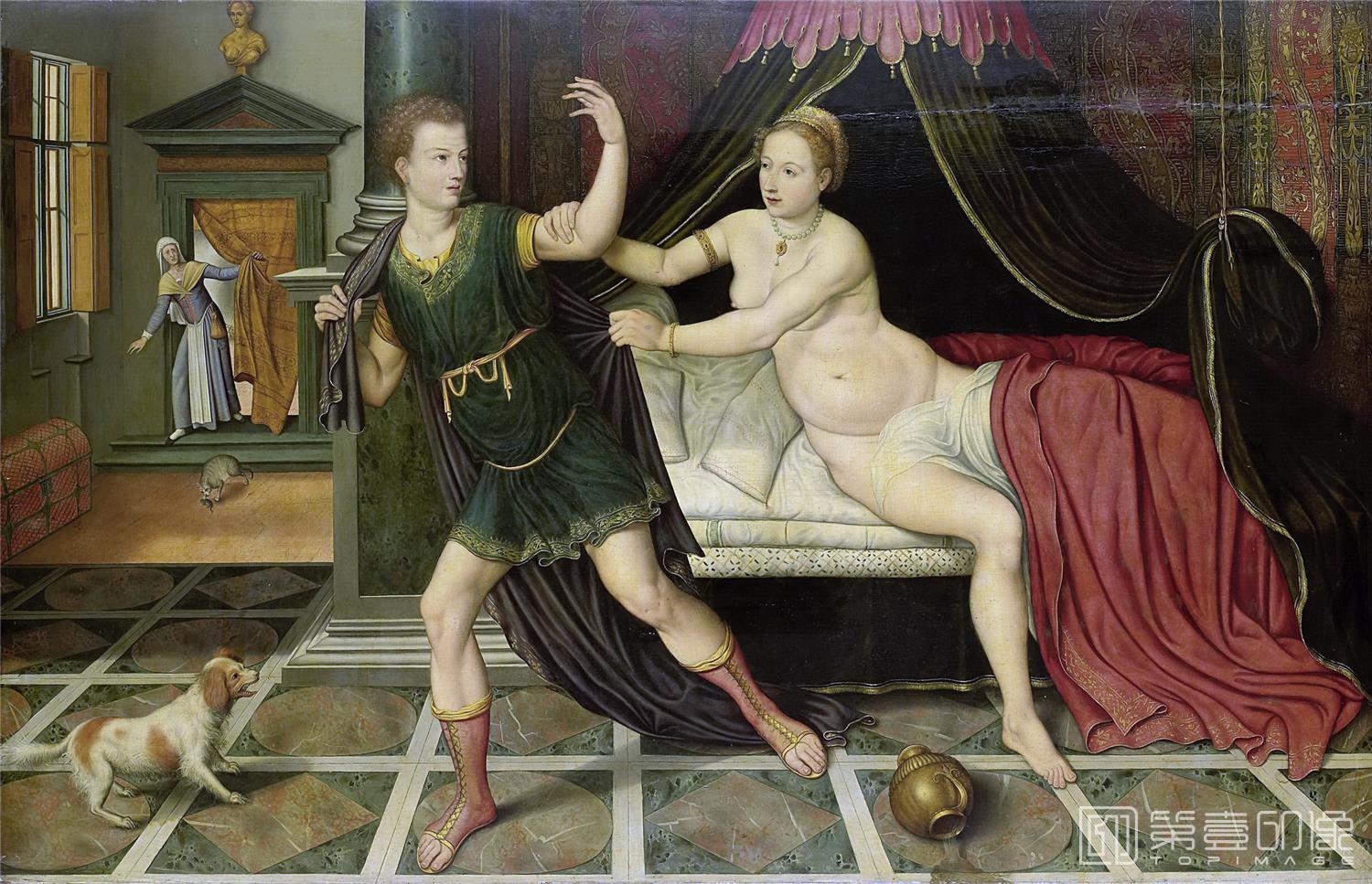 油画-荷兰阿姆斯特丹国家美术馆-Unknown artist Jozef en de vrouw van Potifar 1575